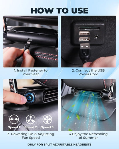 Compact USB Car Air Cooler Fan with Free Extra