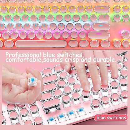 Pro Gamer Keyboard RGB LED Blue Mechanical Keys