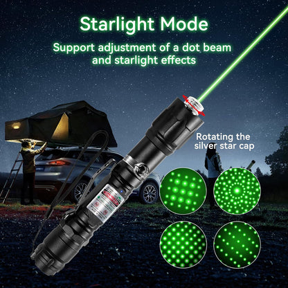 Bright Rechargeable LED Green Flashlight Torch