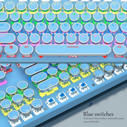 Pro Gamer Keyboard RGB LED Blue Mechanical Keys