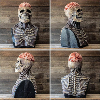 Spooky Skull Face Mask with Brain Design