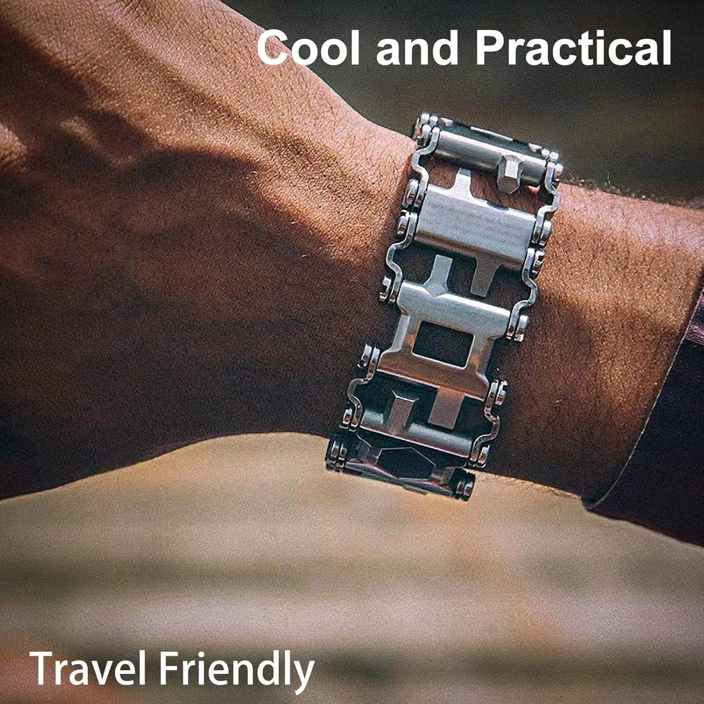 Tactical 29-in-1 Metal Survival Tool Watch Bracelet