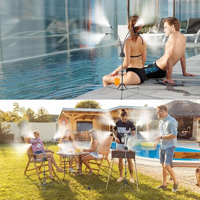 Portable Outdoor Misting Fan System for Patios