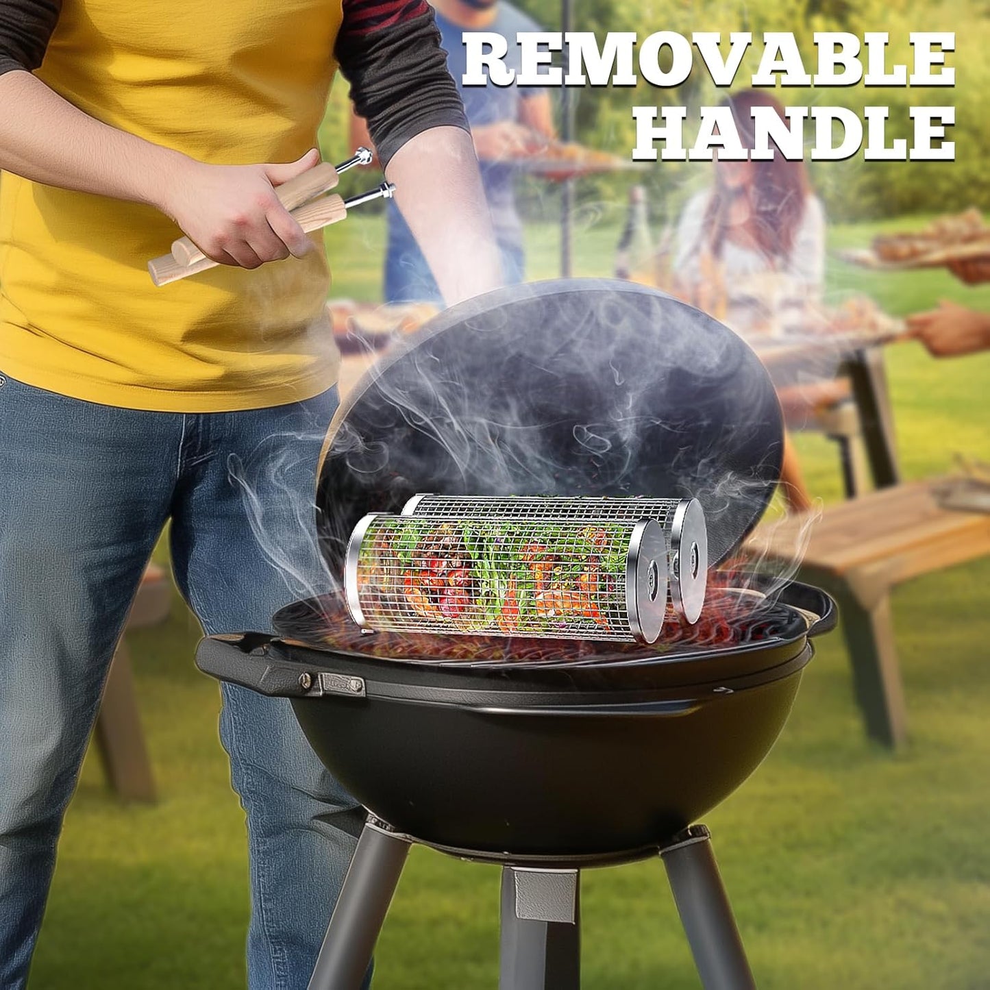 Durable Stainless Steel BBQ Grill Baskets for Outdoor Use