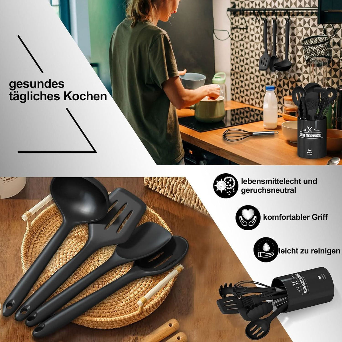 Non-Stick Silicone Cooking Utensil Set