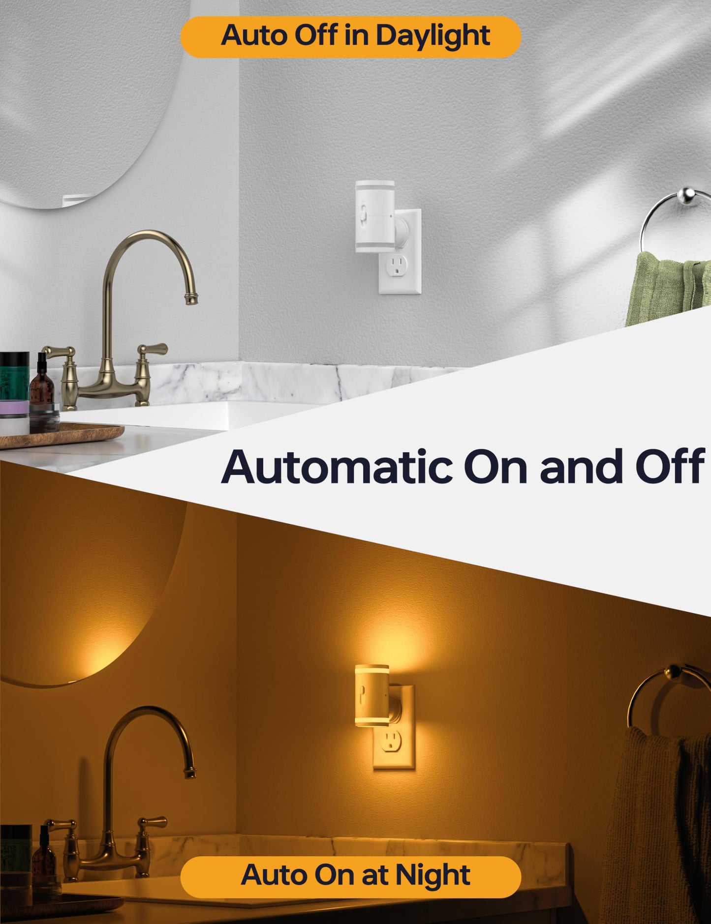 Automatic LED Plug-in Nightlights – 2 Pack