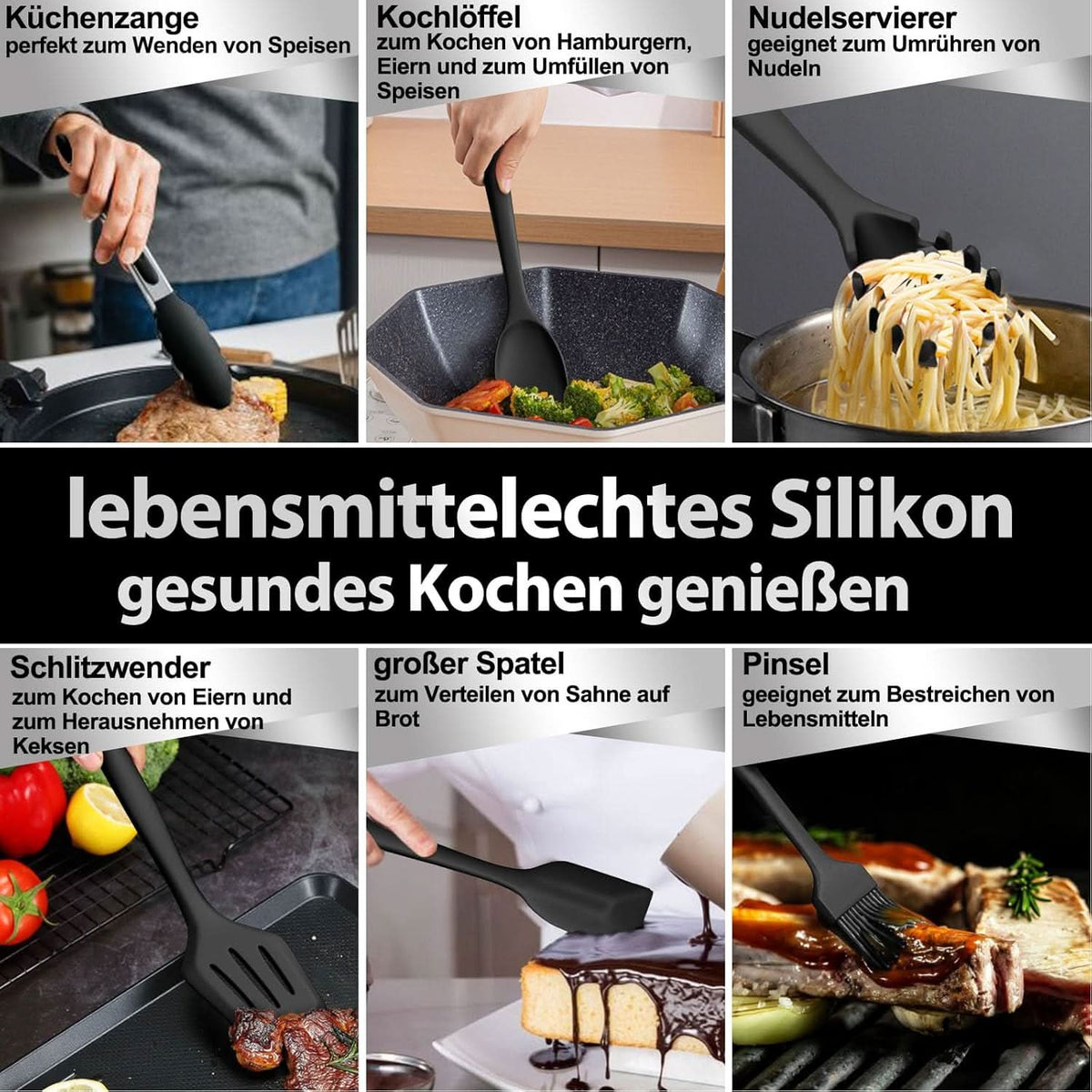 Non-Stick Silicone Cooking Utensil Set