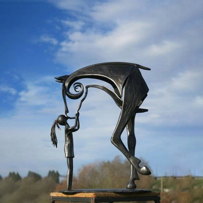 Rustic Metal Horse Figurine Outdoor Garden Decoration - Cofik