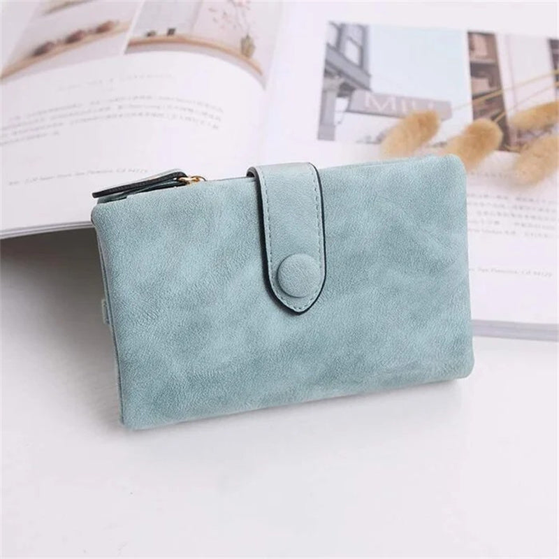 Compact Ladies Leather Tri Fold Wallet