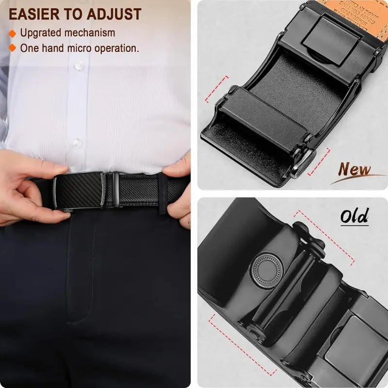 Genuine Leather Adjustable Ratchet Belt for Men