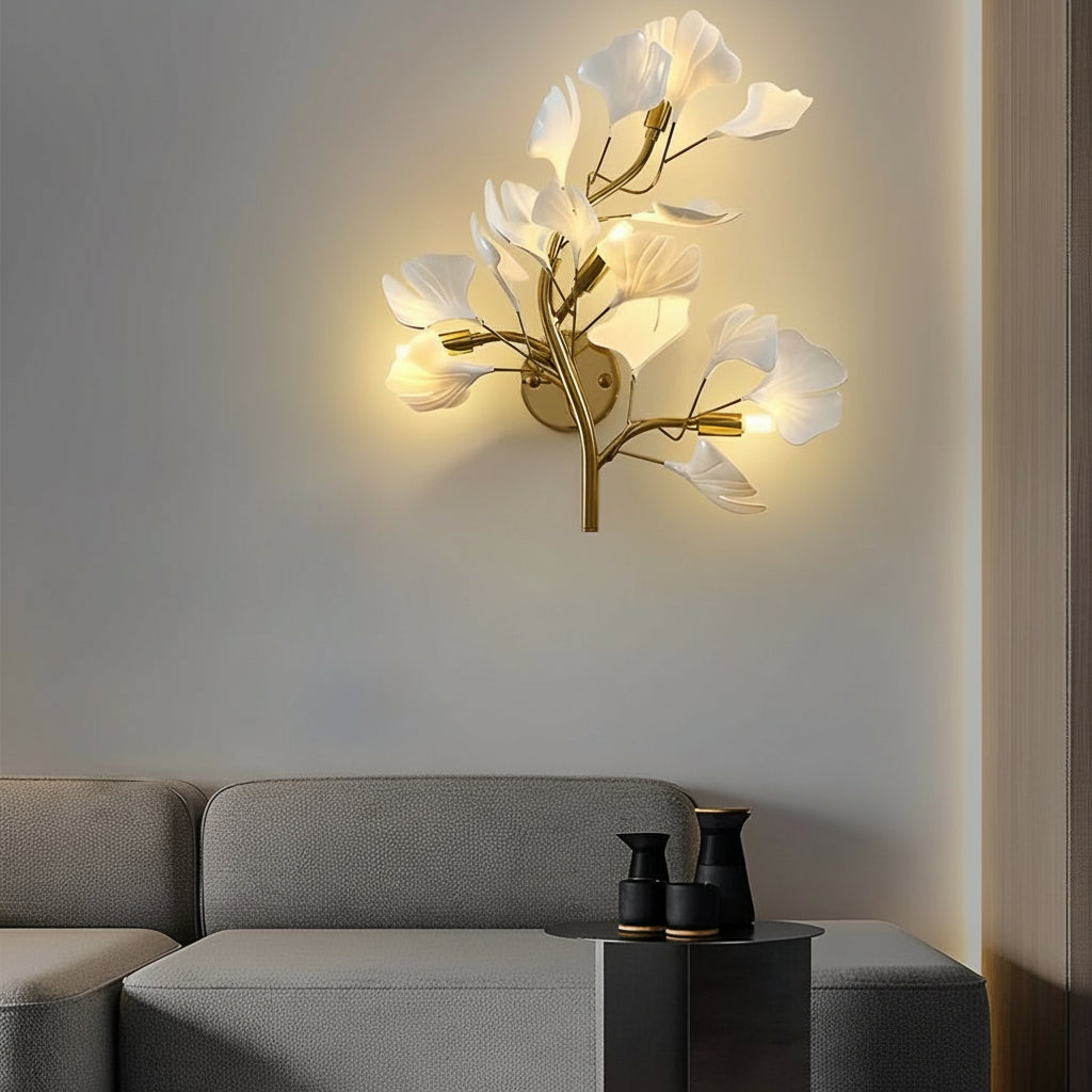 Rustic Metal Leaf Dimmable LED Wall Light