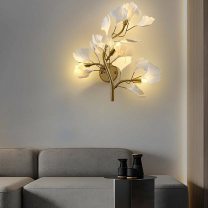 Rustic Metal Leaf Dimmable LED Wall Light