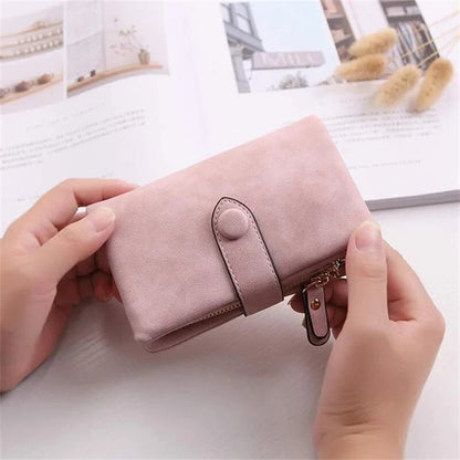 Compact Ladies Leather Tri Fold Wallet