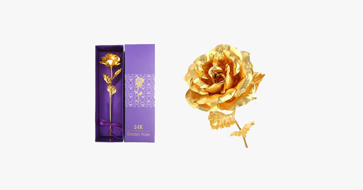 Luxurious Gold Rose in Gift Box
