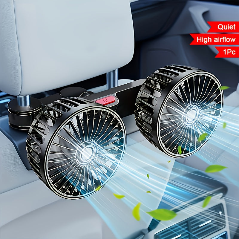 Portable Dual Car Fan with Silent Rotation
