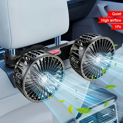 Portable Dual Car Fan with Silent Rotation