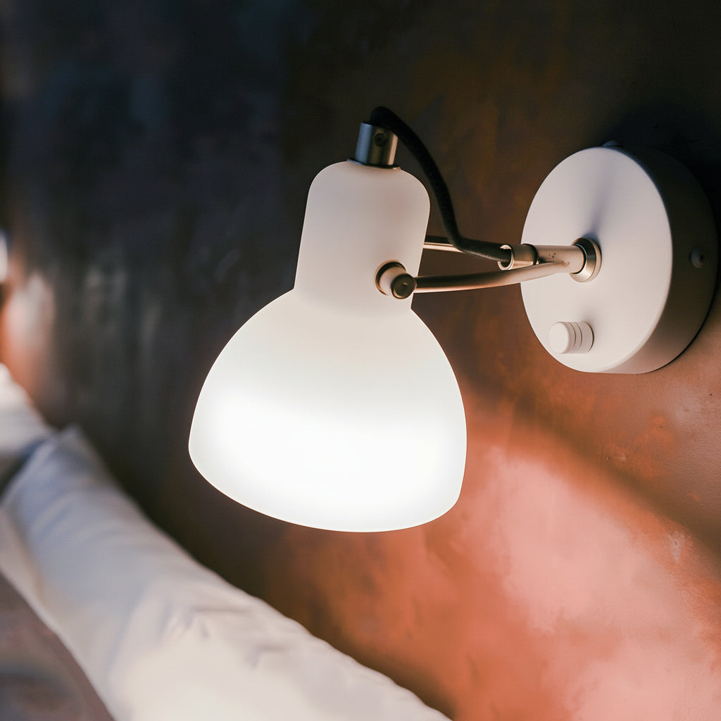 Contemporary White Glass LED Wall Light
