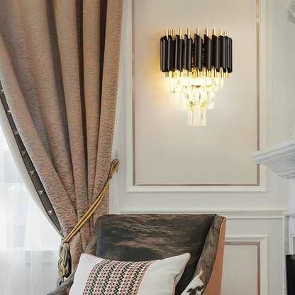 Contemporary Crystal Gold Wall Lamp