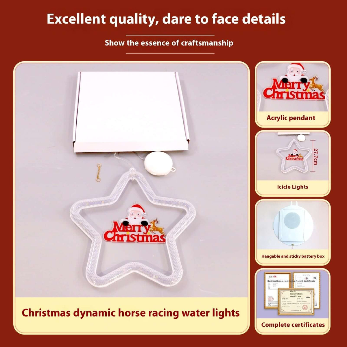 Festive Christmas Star LED Window Light Decoration