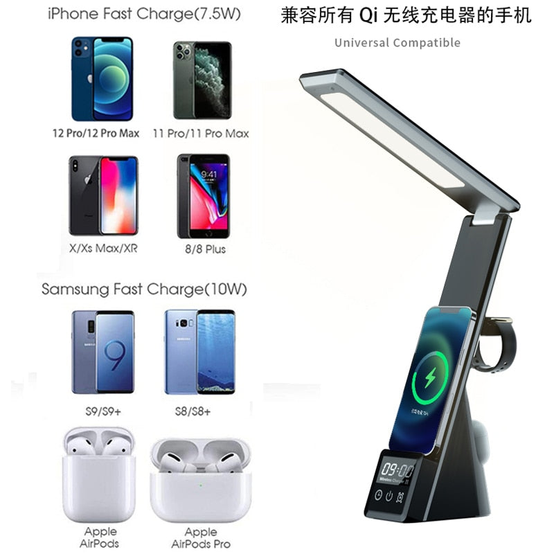 Table Lamp with Fast Wireless Charging