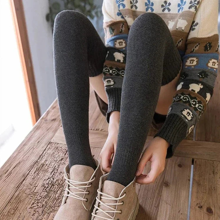 Warm Knee High Woolly Socks
