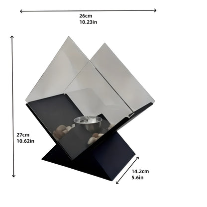 Modern Ethanol Table Fire Pit with Stone Design
