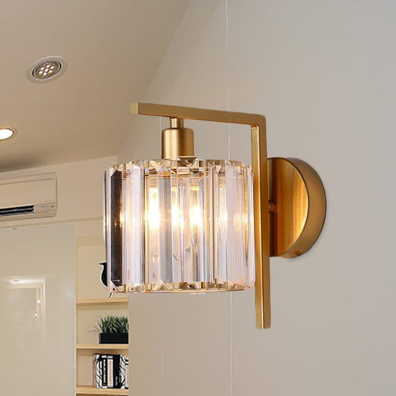 Elegant Gold Crystal Wall Lamp for Bedroom