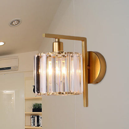 Elegant Gold Crystal Wall Lamp for Bedroom