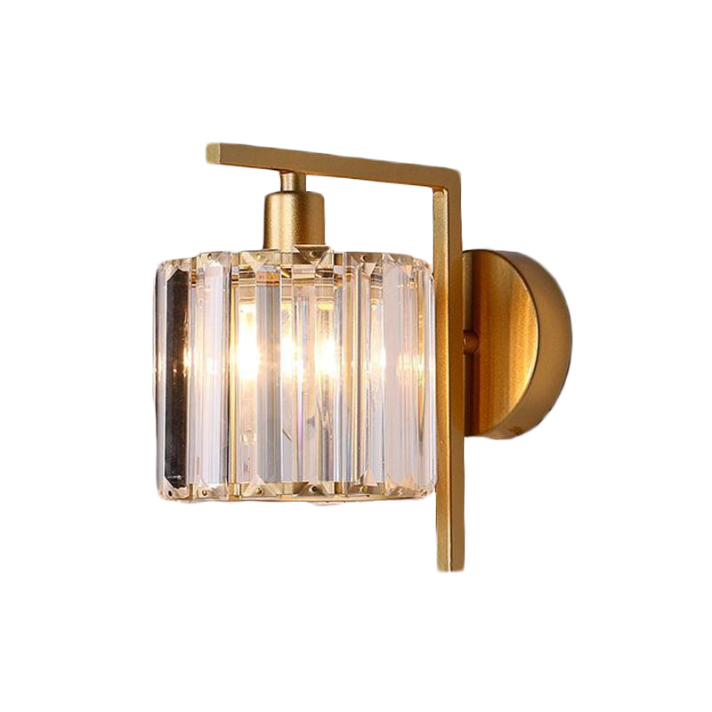 Elegant Gold Crystal Wall Lamp for Bedroom