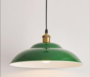Vintage Metal Pendant Lamp Green Iron Shade