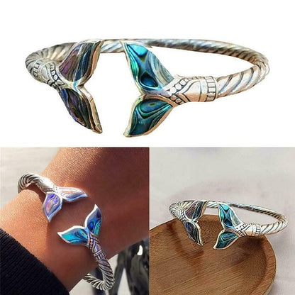 Oceanic Pearl Mermaid Scale Bangle Bracelet