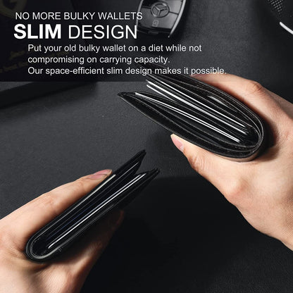 Thin Leather Mens Wallet with RFID Blocking
