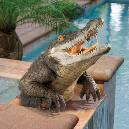 Realistic Alligator Garden Statue