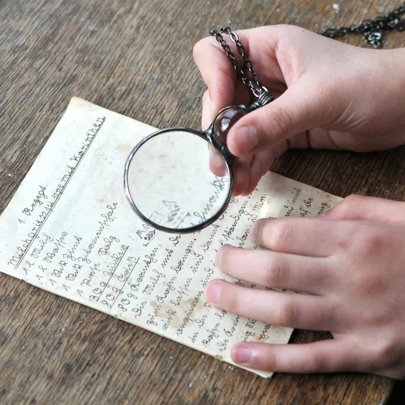 Unique Magnifying Glass Pendant Necklace
