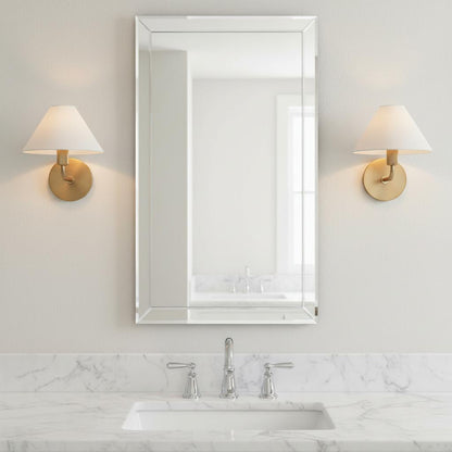 Modern Brass Linen Wall Light Fixture