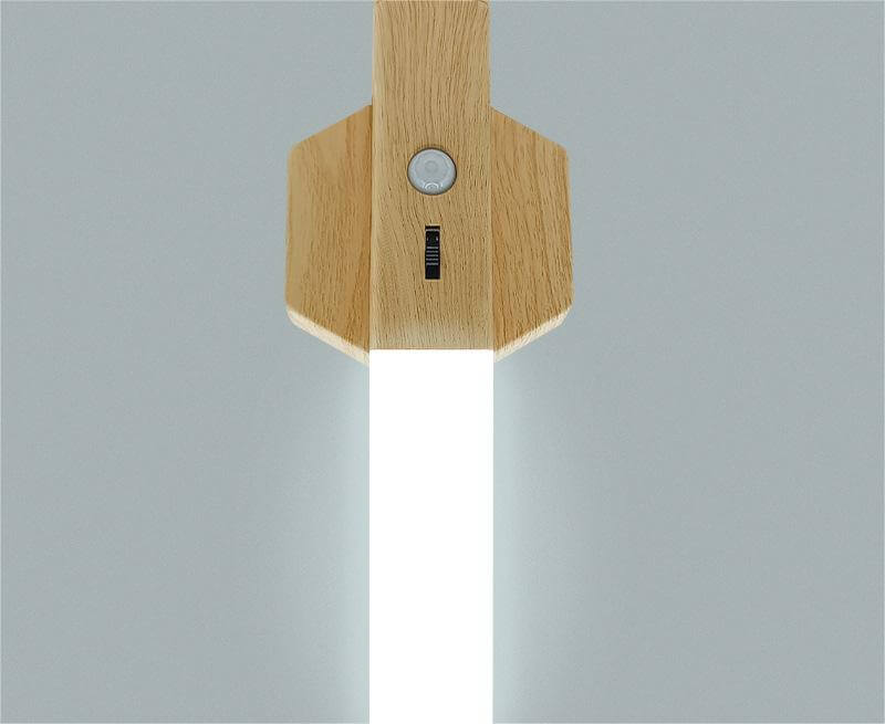 Compact Wooden LED Bedside Table Lamp