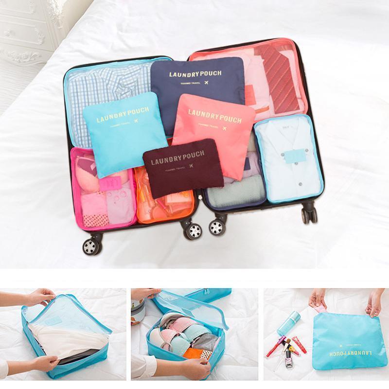 Compact Travel Bag Packing Organizers 6 Pack