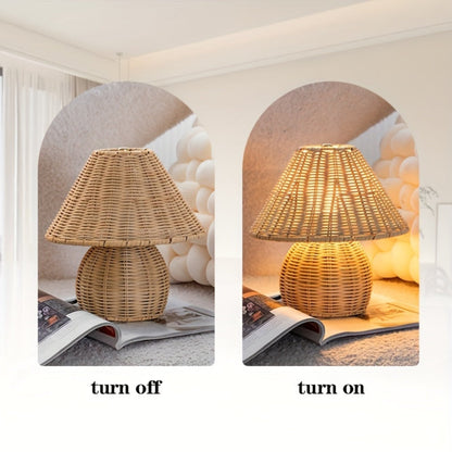 Natural Woven Rattan Table Light