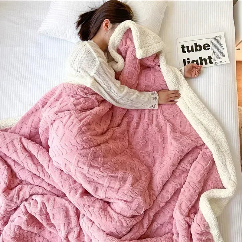 Plush Soft Woolen Throw Blanket
