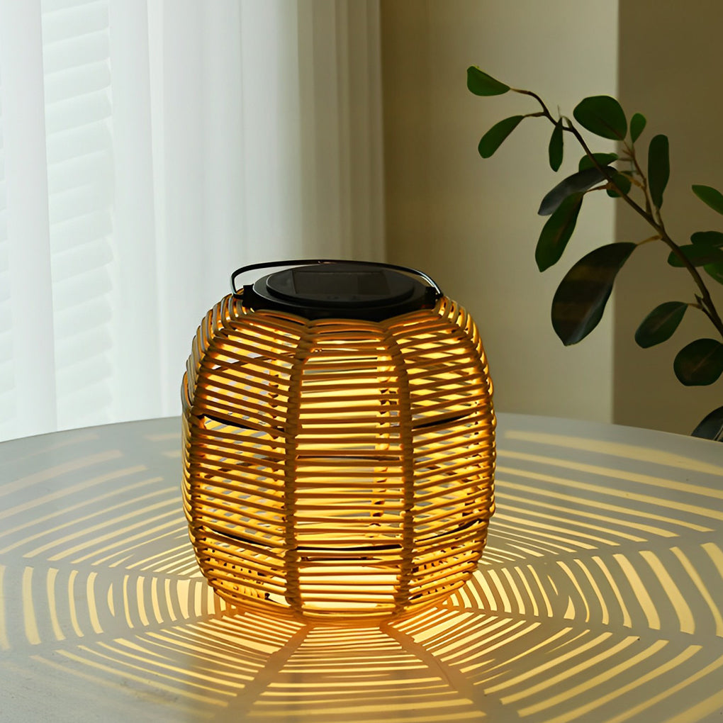 Outdoor Solar Powered Rattan Garden Lamp - Cofik
