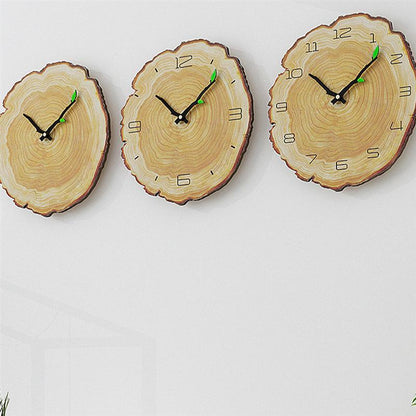 Natural Wood Round Wall Clock