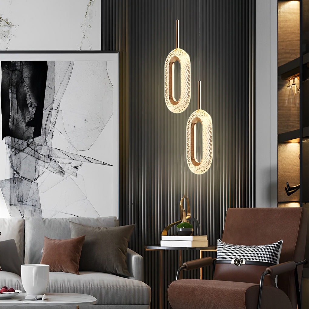 Simple Round Glass 3 Level Dimmable LED Pendant Light