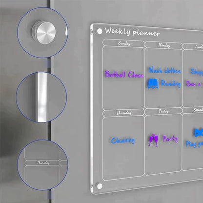 Clear Magnetic Wall Calendar Board
