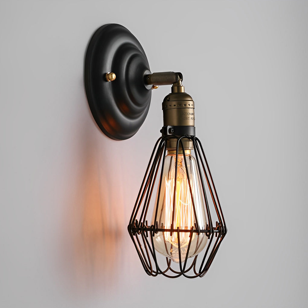 Rustic Metal Adjustable Wall Light Fixture