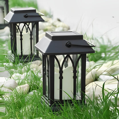 Compact Solar Powered Black LED Outdoor Camp Light