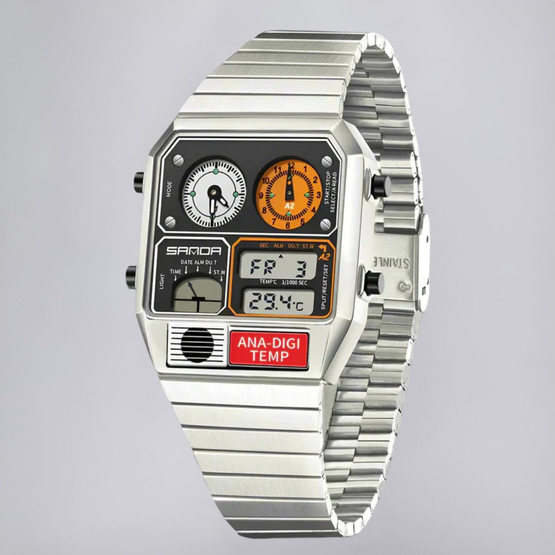 Vintage Style Double Display Wrist Watch