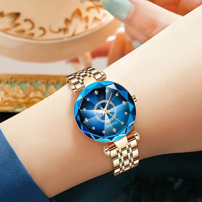 Glittering Diamond Face Women's Water Resistant Watch