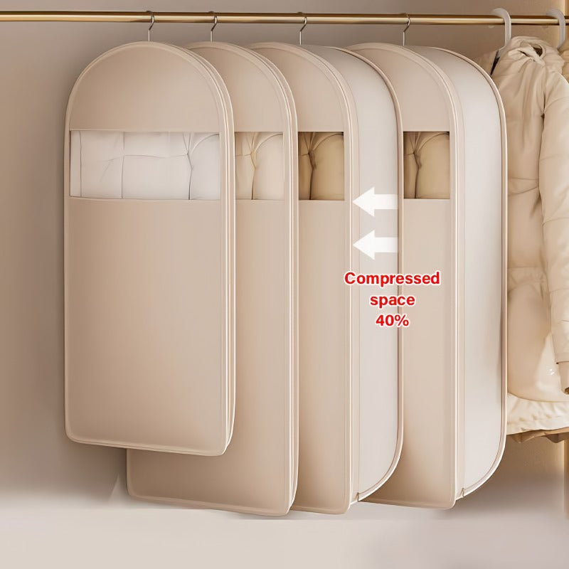 Compact Closet Hanging Storage Bag with Easy Zipper