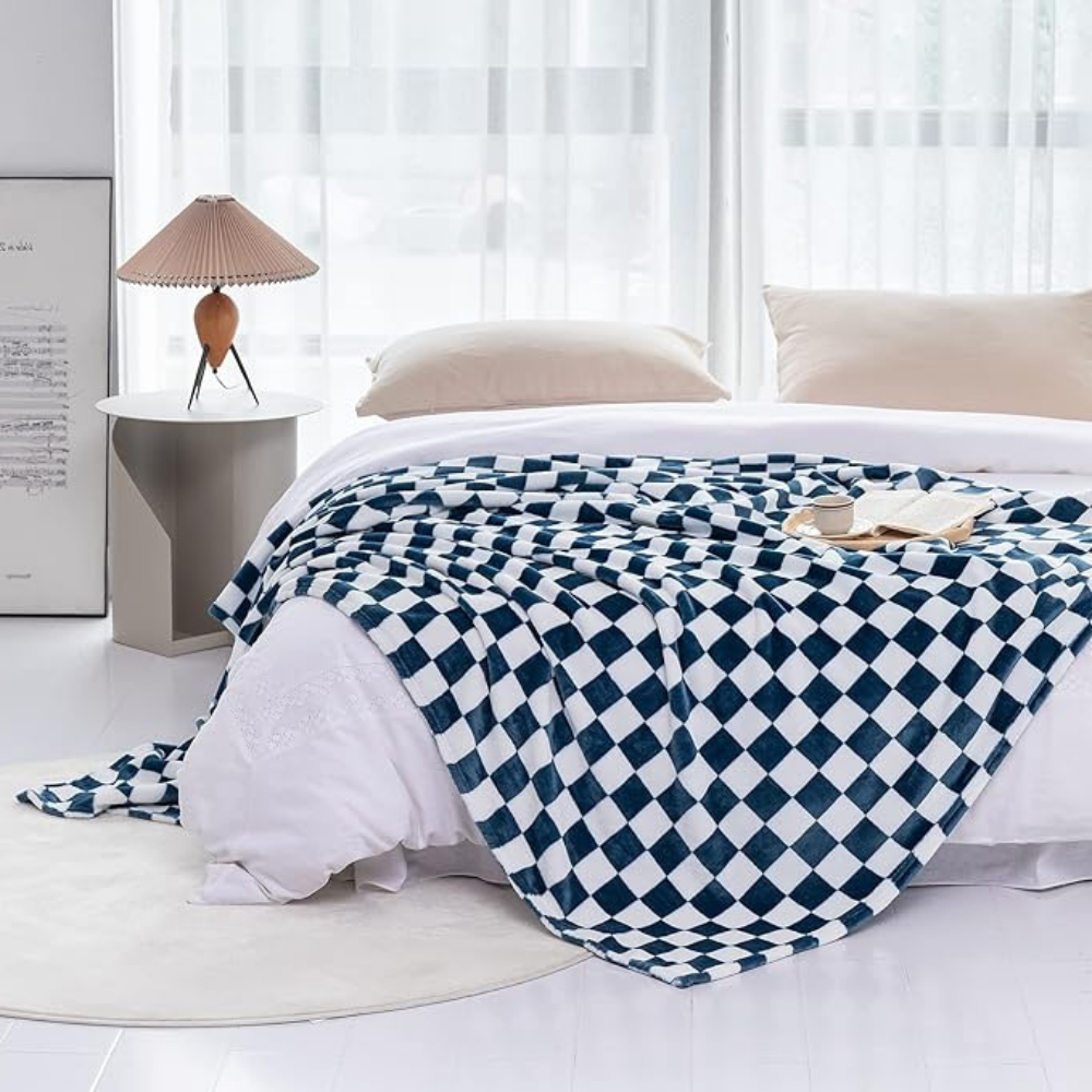 Cozy Plaid Throw Blanket for Home Decor