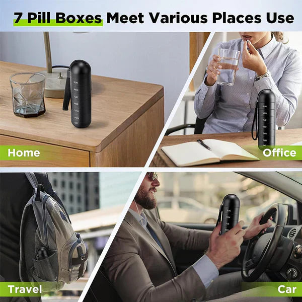 Waterproof Daily Pill Box with 7 Day Organizer